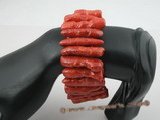 cbr009 branch red coral beads stretchy bracelets 7.5"