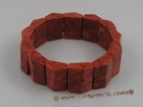 cbr012 15*20mm oblong red faceted coral beads spring bracelets 7