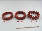 cbr037 oblong red coral spring bracelets for wholesale