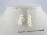 ce008 handcrafted branch white branch coral sterling dangle earrings