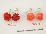 ce028 Wholesale 925silver carve flower clip screwback earring jewelry