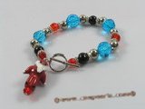 chbr001 Faceted crystal with black agate beads bracelet for christmas