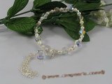 chbr002 Faceted Austria crystal & seed pearl Xmas's bracelet