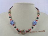 chn008 multicolor chinese crystal & lampwork beads Xmas necklace