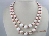 cn035 Double strands gradual change Deep sea tridacna & coral necklace