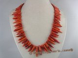 cn070 6*30mm capsicum shap red coral beads necklace wholesale