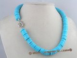 cn074 12mm coin shape turquoise necklace in wholesale