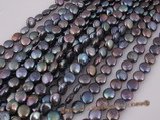 coin027 Wholesale black color freshwater loose pearl strand at size of 8.5-9.5mm
