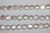 coin031 wholesale 12-13mm good quality white freshwater coin pearl strand