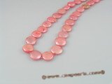 coin_07 12mm peach cultured freshwater dye color coin shape pearls strands