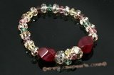 Crbr023 Colorful Gradual size roundel Austria Crystal Bracelet