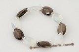 Gbr030 Fashion smoking quartz and moon stone stretch bracelet