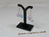 cre016 Sterling flower shape Austrian Crystal dangle earrings