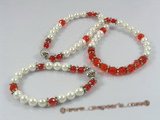 crnset015 white shell pearl& faceted chinese crystal necklace jewelry set