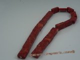 cs003 13*21mm oblong red coral strands wholesale, 16"