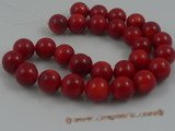 cs012 14mm round red coral beads strands wholesale, 16"in length