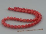 cs013 8mm round pink coral beads strands wholesale, 16"in length