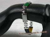 gbr009 FANCY Sterling Silver chineselink multi jade bracelet