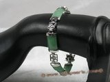 gbr012 Fancy Sterling Silver chineselink chinese jade bracelet