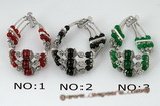 Gbr031 Fancy Vintage style gemstone bracelet in three rows