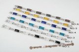 gbr032 Silver tone Stunning gemstone Chinese Link 7.5" Bracelet