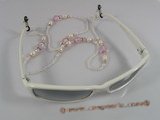 GCH006 Elegant rice shape pearl& crystal Beaded Eyeglass holders