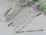 GCH011 Fanshion cultured potato pearl with turquoise & rose quartz Eyeglass holders