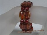 glbr003 18*24mm red lampwork & crystal beads bracelet