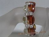 glbr006  18*24mm oblong lampwork & crystal beads bracelet