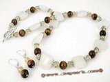 gnset018 Fashion gemstone necklace jewelry set in natural hues