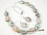 gnset019 Fashion Tree agate gemstone neckalce jewelry set on sale