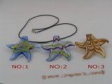 gpd001 10 pieces 60mm starfish-shape lampwork glass pendant