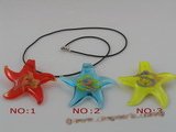 gpd002 10 pieces 60mm starfish-shape lampwork glass pendant