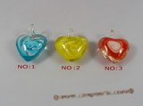 gpd011 10 pieces 30mm colourful heart shape coloured glaze pendant
