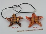 gpd018 10 pieces 60mm starfish-shape lampwork glass pendant