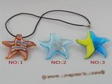 gpd024 10 pieces 45mm starfish-shape lampwork glass pendant