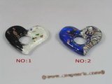 gpd042 10pieces 50*55mm heart-shape lampwork pendant in wholesale
