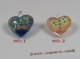 gpd046 10 pieces 35mm heart-shape lampwork glass pendant