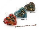 gpd064 Ten pieces 40mm heart-shape colorized glaze pendant necklace at low price