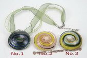 Gpd106 65mm Large Round Foil Lampwork Glass Pendant in Wholesale