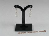 gse008 Sterling silver 6mm white jade beads dangle Earring