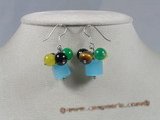 gse012 crystal and jade sterling dangling earrings in wholesale