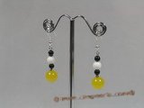 gse028 Fashion jade and black agate dangle earrings in wholesale