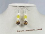 gse032 Hand made tiger's gemstone dangle earrings for wholesale