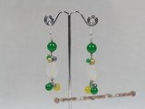 gse034 fashion jasper & seed pearl dangle earring with 925silver hook