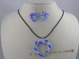 gset004 Stunning  60mm heart-shape lampwork necklace Set