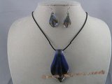 gset012 60mm clipper-built color glaze necklace&earrings set