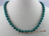 gsn002 Handcrafted 8mm roun malachite beads gem stone necklace