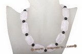 gsn071 White polygon crystal &pearl single necklace for wholesale