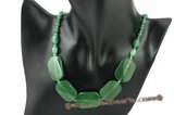 gsn106 Handmade square green jade princess necklace
